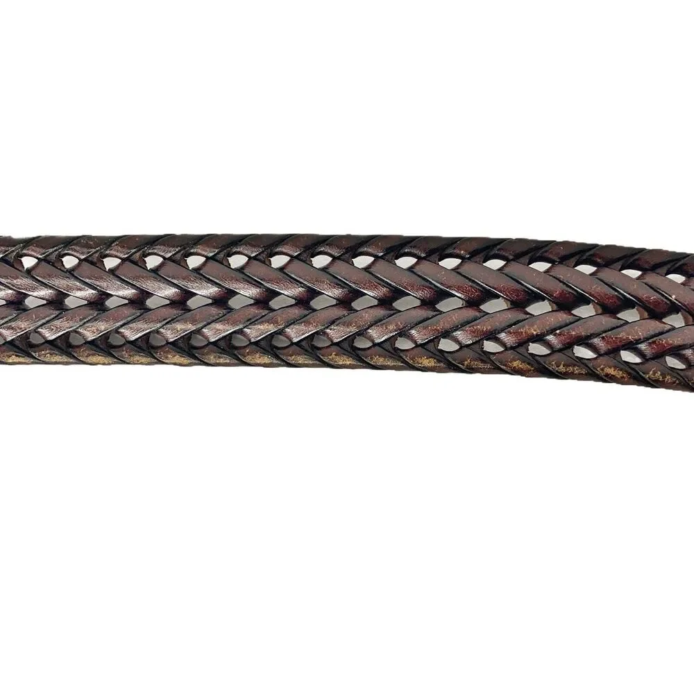 Fossil Braided Leather Brown Belt Size 40 / 100 1.25